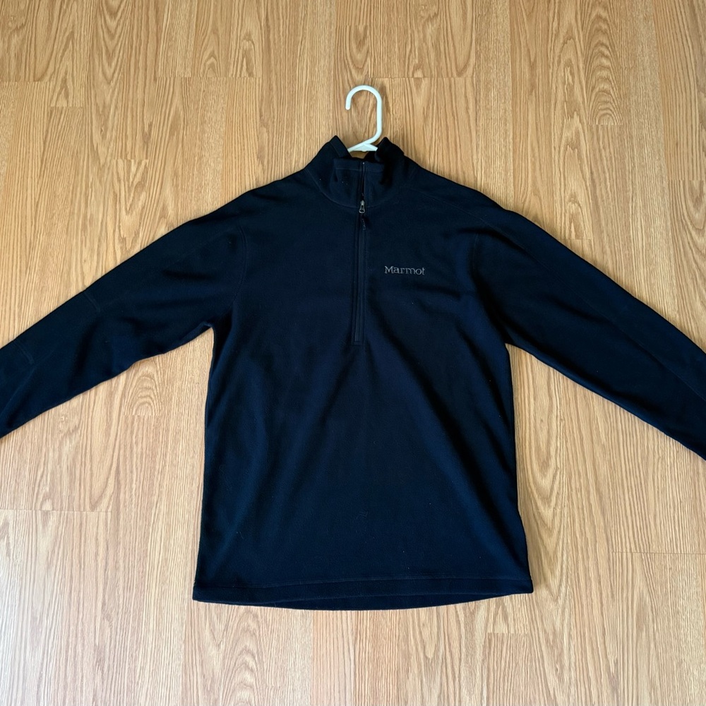 Marmot Men's Black 3/4 Zip Up Fleece Pullover